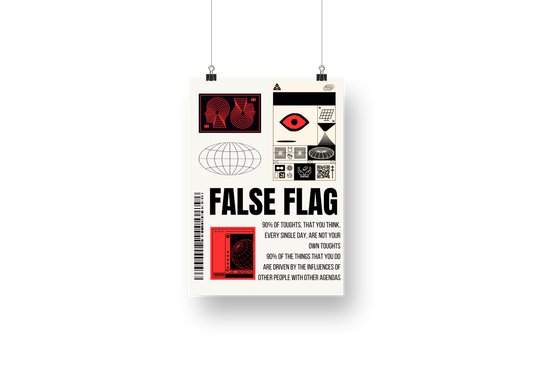 plakat FALSE FLAG (PRO8L3M)