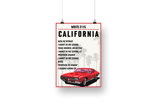 plakat CALIFORNIA (WHITE)